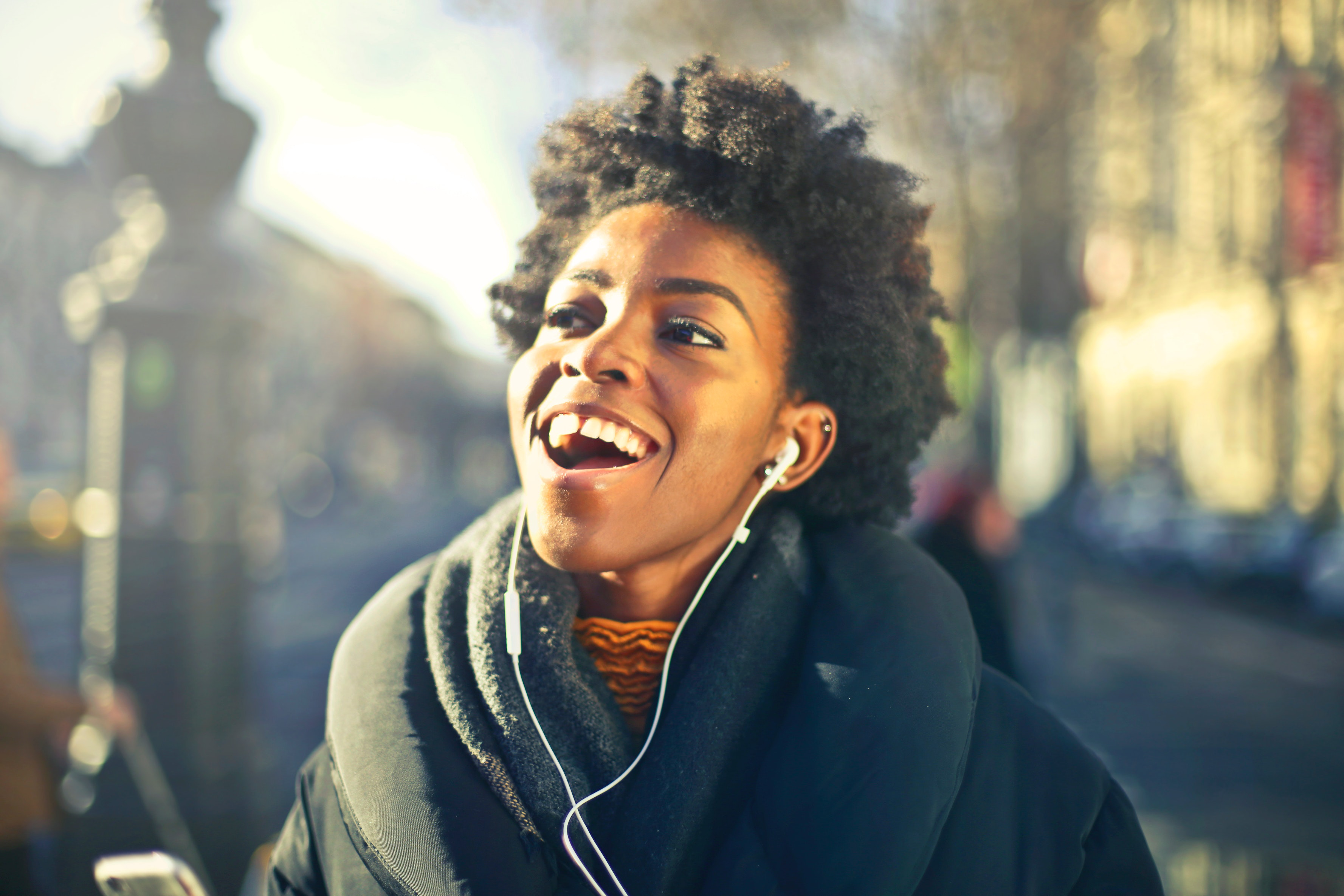 black girl smiling at camera